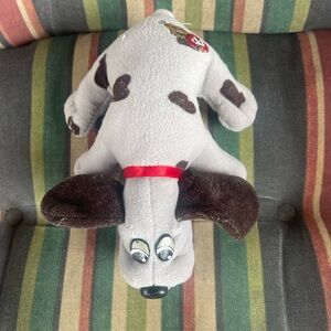 Vintage 1986 Tonka Pound Puppies Grey Black Plush Puppy with Red Collar 8”